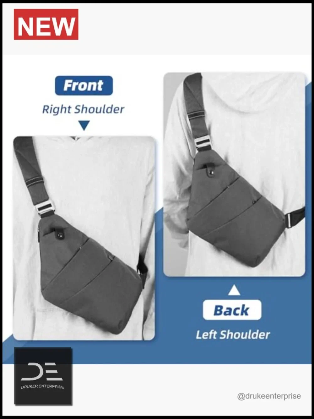 Anti-theft Crossbody Sling Bag Lightweight Nylon Shoulder Bag